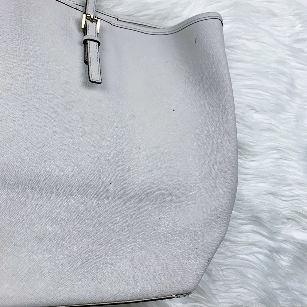 Michael Kors Jet Set Travel Extra Small Carryall Tote Bag Saffiano Leather White - Picture 8 of 11